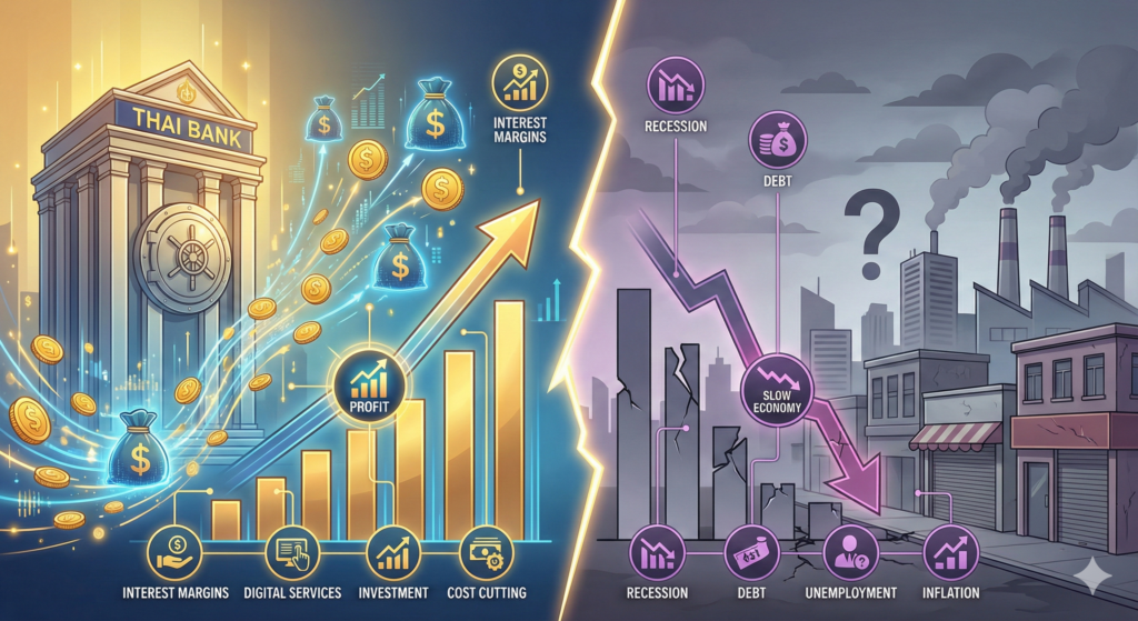 งบแบงก์ไทย กำไรโตสวนกระแสเศรษฐกิจซบเซา